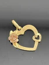 14k Gelbgold gebürstet Herz