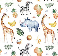 Wachstuch Tischdecke Kinder Afrika Zebra Giraffe Nashorn K150233 eckig rund oval