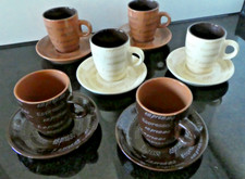 6 hübsche Espresso Tassen NANA 3 Brauntöne Höhe ca. 7 cm Ø oben ca. 5,5 cm TOP