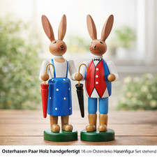 Easter Bunnies Pair Wooden