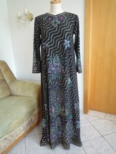 Abendkleid bodenlang schwarz mit Glitzer Gr. 38-40