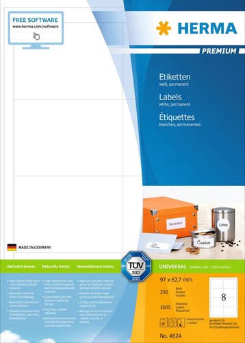 Etiketten premium weiß - premium, a4,