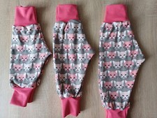 Jerseyhose Pumphose Baby Hose Schlupfhose Mädchen Katze sand rosa, 62, 68, 74
