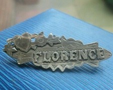 Florenz Silber Name Brosche