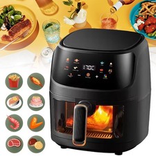 Heißluftfritteuse mit Sichtfenster 2400W 8L Heißluft Air Fryer 8 Programmen