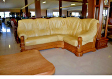 ECHTLEDER ECKSOFA 2+E+1 CLASSIC COUCHGARNITUR SET 3+2+1 SESSEL 3-SITZER LANDHAUS