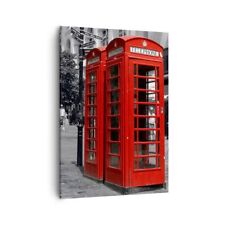 Wandbilder 50x70cm Leinwandbild Großbritannien London Telefon Straße Bilder