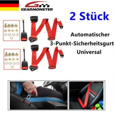 2 SET 3 Punkt Automatikgurt Sicherheitsgurt Universall ROT m Gurtpeitsche TÜV
