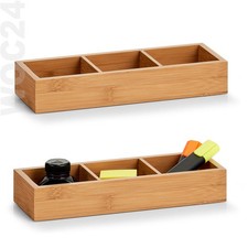 Ordnungsbox Organizer Aufbewahrung Box Bambus Holz Kosmetik Schmuck Büro Bad