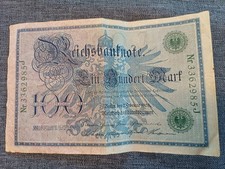Seltener Reichsbanknote 100 Mark 7. Februar 1908 mit Grünem Siegel