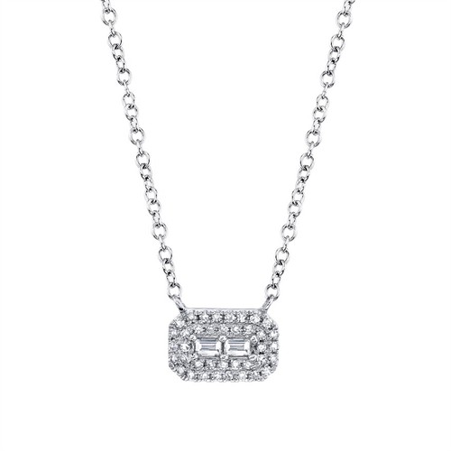 14k weißgold baguette diamant - weißgold,