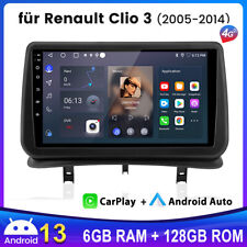 8Kern 6+128GB Autoradio Android GPS Navi FM Carplay Für Renault Clio 3 2005-2014