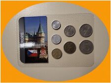 Tschechoslowakei 1918-1992 KMS Kursmünzensatz Noppen-Folie 7 Münzen selten NEU