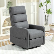 HOMCOM Fernsehsessel mit Aufstehhilfe Elektrisch Relaxsessel mit Fußteil, Grau