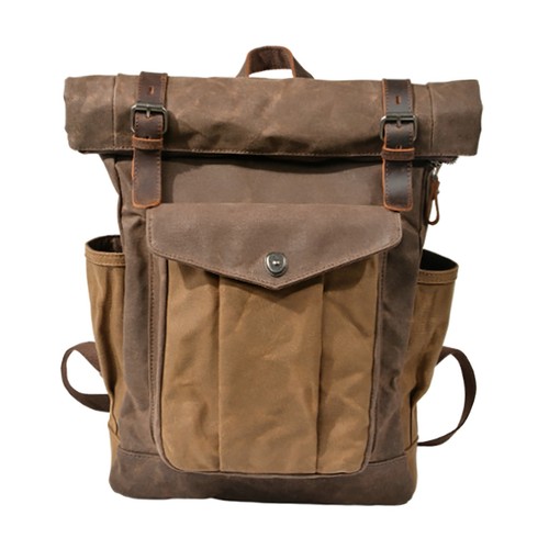 Herren leder canvas rucksack - canvas,