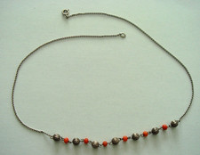 Kette  835 Silber mit Korallen