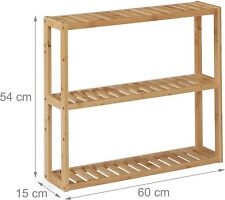 Wandregal Hängeregal Küchenregal Badregal Regal Badezimmer 3 Böden Bambus 60 cm