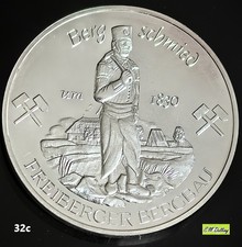Medaille "Freiberger Bergbau" - Bergschmied um 1830 mit Sächsischen Wappen