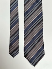 Seiden Krawatte Edsor Kronen Seide Silk Handarbeit Handmade Italy Blau Gestreift