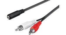 Audio- Video- Kabel 1,4m  2x Cinch-Stecker auf 3,5mm Klinkenbuchse Kupplung
