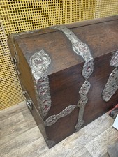 Seemannstruhe 1800 Jahrhundert, Originalbeschläge Mit Originalschlüssel Holz