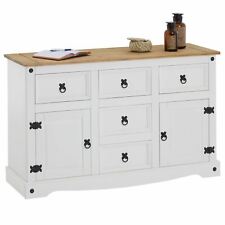 Sideboard Kommodemassivholz Schubladenschrank Mexiko Stil weiß