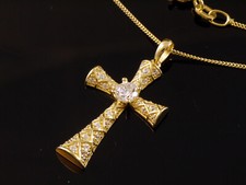 333 goldkette mit gold kreuz - 333,
