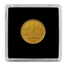 1 DM Deutsche Mark Quadrum Kapsel 24 Karat vergoldet Geschenk Geburtstag 1950-94