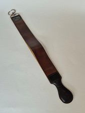 ALTES RASIERMESSER ABZIEHLEDER L. PELGRIMS HORSEHIDE MIT LEINENBAND