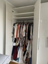 Ikea Pax Kleiderschrank, in Weiß Hochglanz Front, 1.00breit ,0,60tief ,2,35hoch