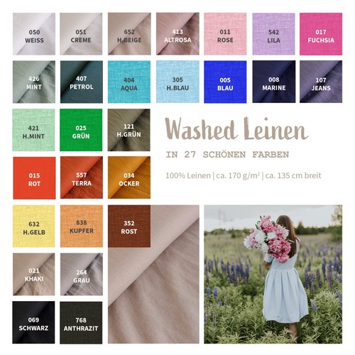 Leinen gewaschen - ,