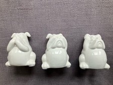 3 Stück Deko Bulldoggen, weiß