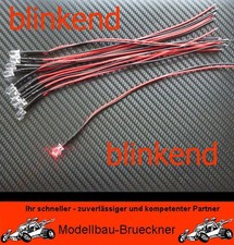 10 BLINK LED 5 mm ROT 4,8-12 Volt fertig verlötet Beleuchtung Auto Boot Flugzeug