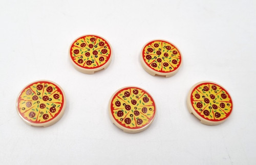 Lego pizza fliese bedruckt - lego, 5x