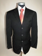 Hugo Boss Sakko Da Vinci Einreiher Schwarz Unifarben Schurwolle Gr. 50