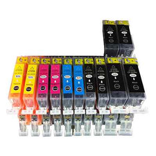 12x Drucker patrone für Canon PIXMA MX885 TINTE-Patrone PGI-525 CLI-525 bk c m y