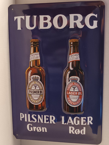 Tin sign beer advertising - tin,