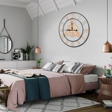 75cm Zahnraduhr Große Wanduhr Im Vintage-Stil Mit Römische Metall Wanduhr