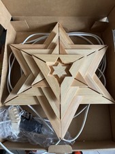 Vintage IKEA ALLEBY Holz Weihnachtsstern beleuchtet