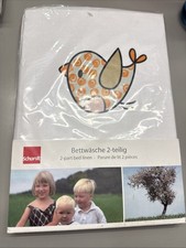 Schardt Bettwäsche-Set Kinder 100x135cm, Weiß Mit Vogelmuster