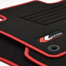 Mattenprofis Velours Edition Fußmatten für VW Polo 9N ab Bj.2001 - 2009 rot oval