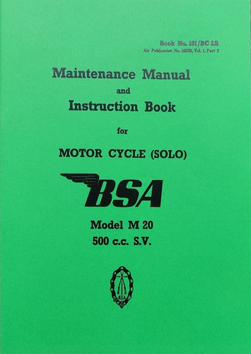 Bsa m20 wartungsanleitung - m20, wd
