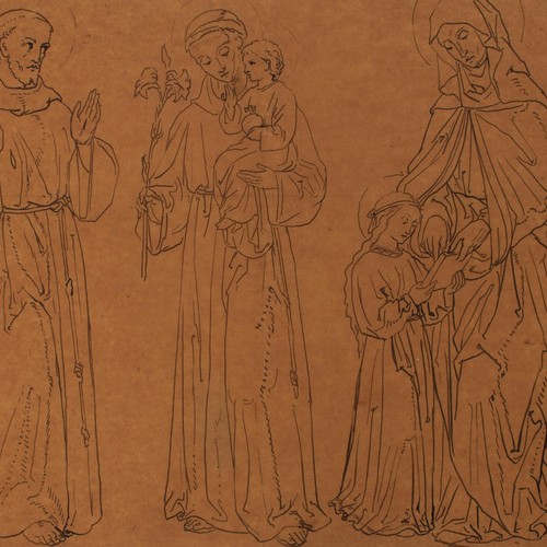 Heiliger antonius zeichnung - antonius,