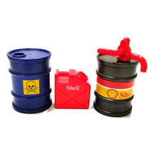 Playmobil Shell Oil Barrel x2