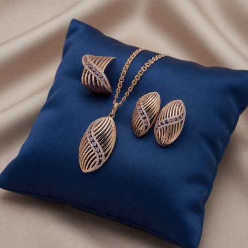 Rosegold schmuckset hochzeit - rosegold,