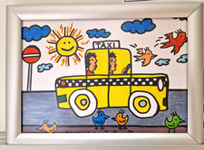 hübsches Pop - Art - Bild  - Hommage an J. Rizzi - TAXI