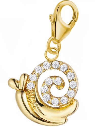 Zirkonia schnecke charm 925 - schnecke,