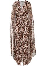 Maxikleid Gr. 36/38 Braun Hellbraun Leo Damen Abendkleid Cocktailkleid Neu