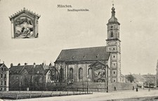 AK München Sendling Sendlinger Kirche Tram 1910
