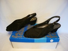 Fasan Yvonne Samtziege Slingpumps Damen Schuhe Leder Gr.36 Neu Schwarz